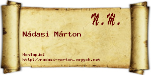 Nádasi Márton névjegykártya